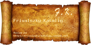 Frivalszky Katalin névjegykártya